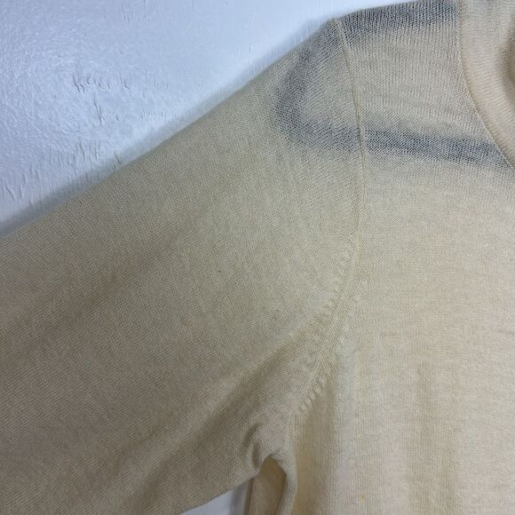 Barney’s New York Co-Op Pale Yellow Wool Cashmere Blend 1/2 Zip Sweater Size M - Picture 2 of 11